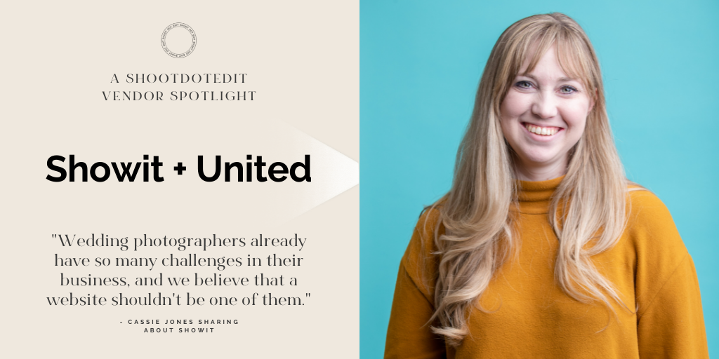A collage of an infographic and a thumbnail of Cassie Jones, Showit United Director