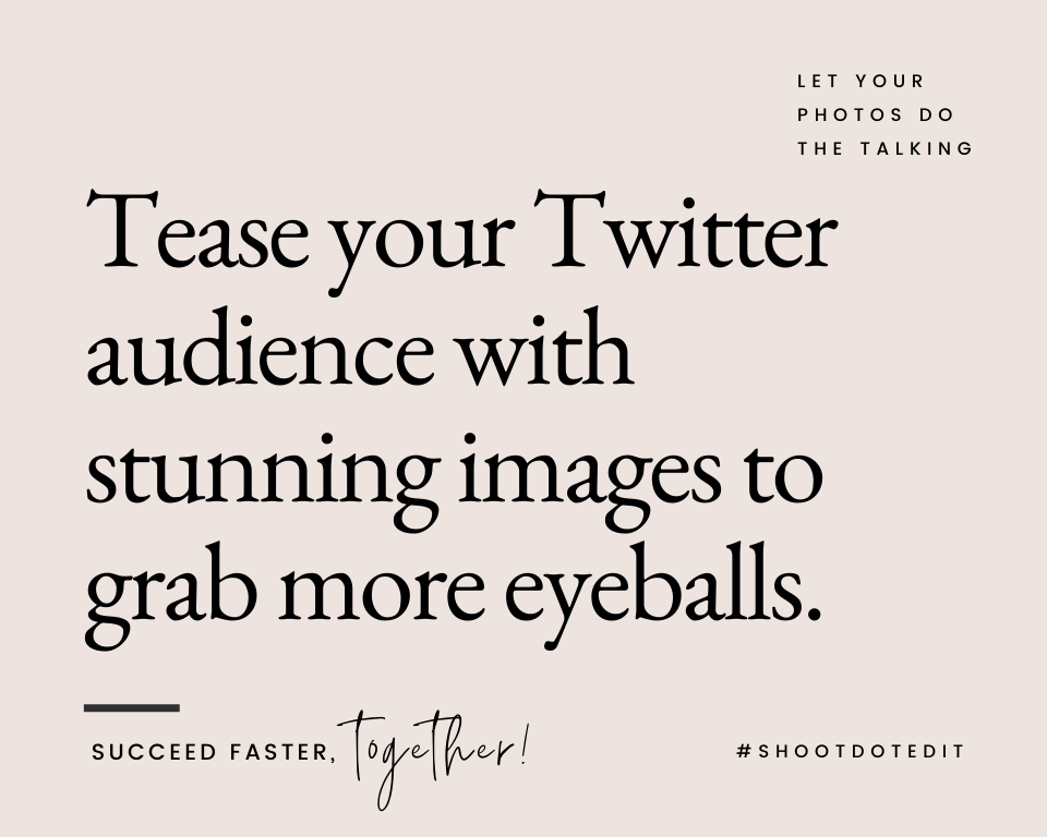 Infographic stating tease your Twitter audience with stunning images to grab more eyeballs