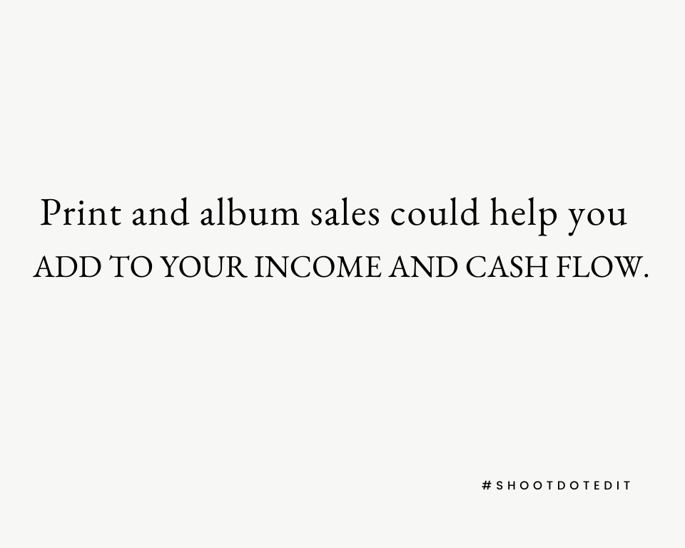 Infographic stating print and album sales could help you add to your income and cash flow