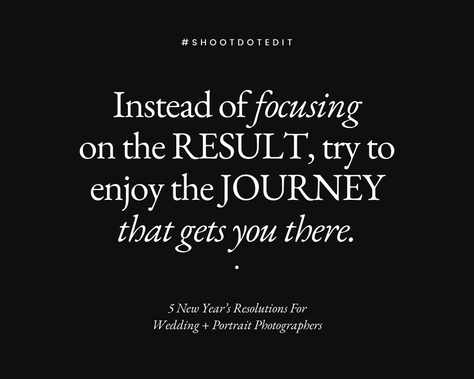 Infographic stating instead of focusing on the result, try to enjoy the journey that gets you there