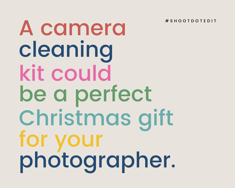 Infographic stating a camera cleaning kit could be a perfect Christmas gift