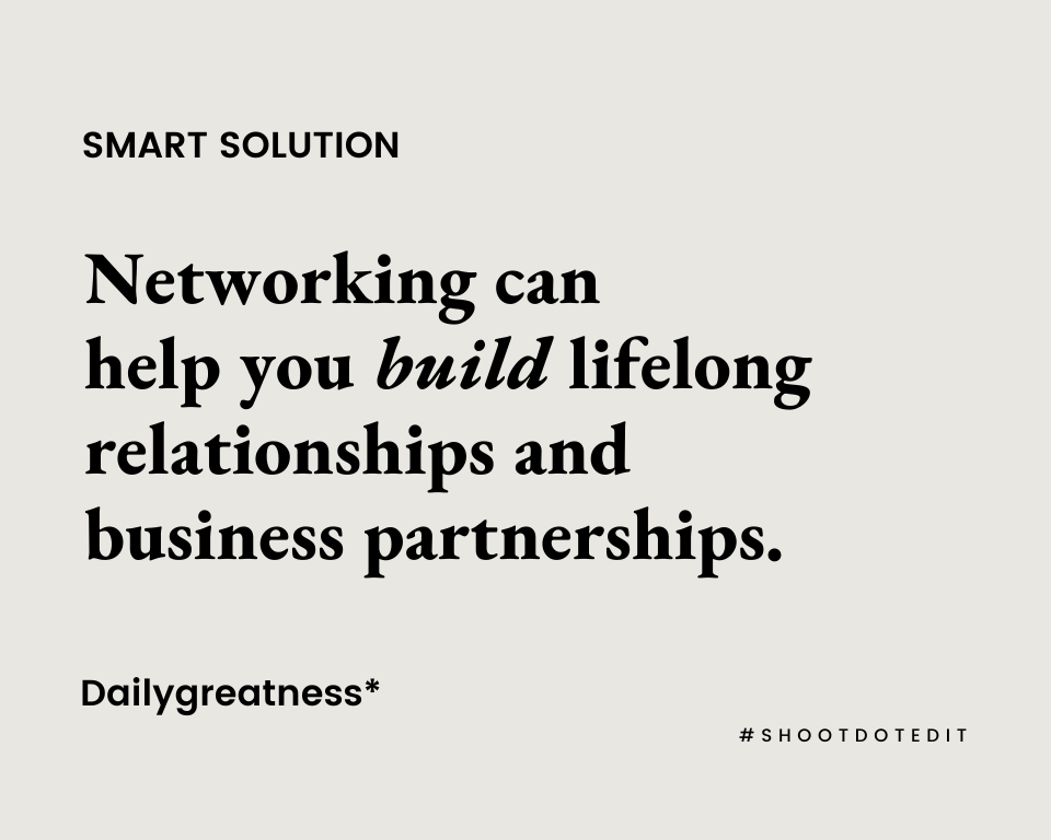 Infographic stating networking can help you build lifelong relationships and business partnerships