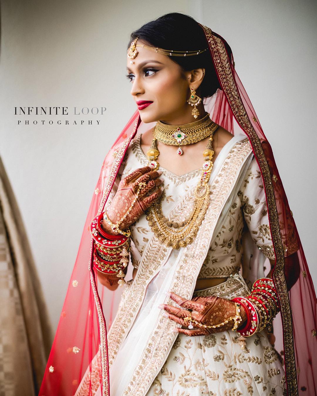 A portrait of an Indian bride