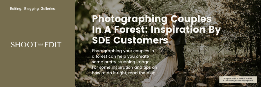 An infographic stating photographing couples in a forest